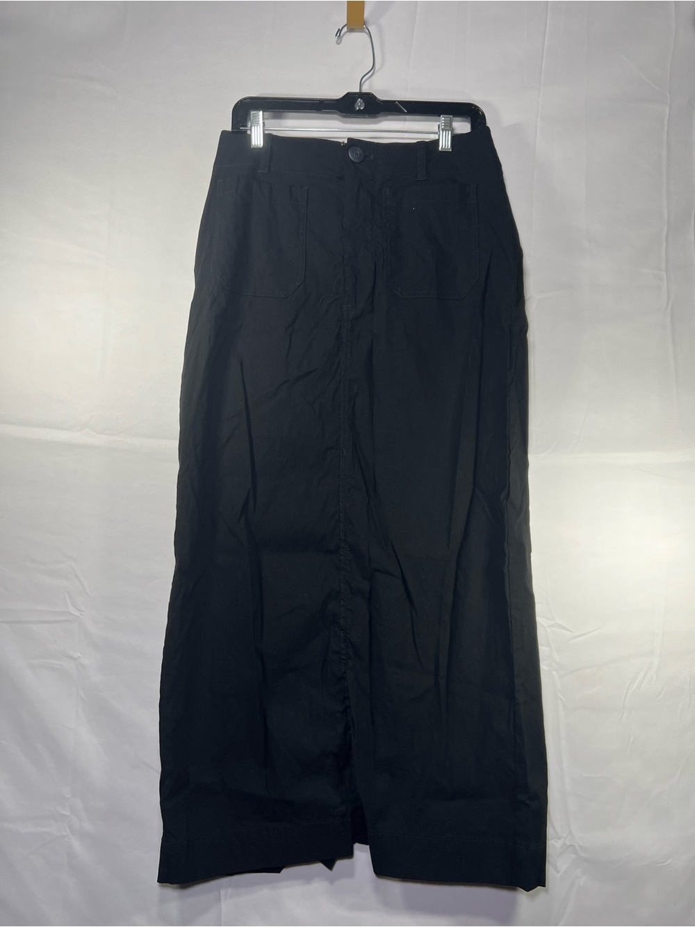 Maeve Black Maxi Skirt with Front Seam Detail